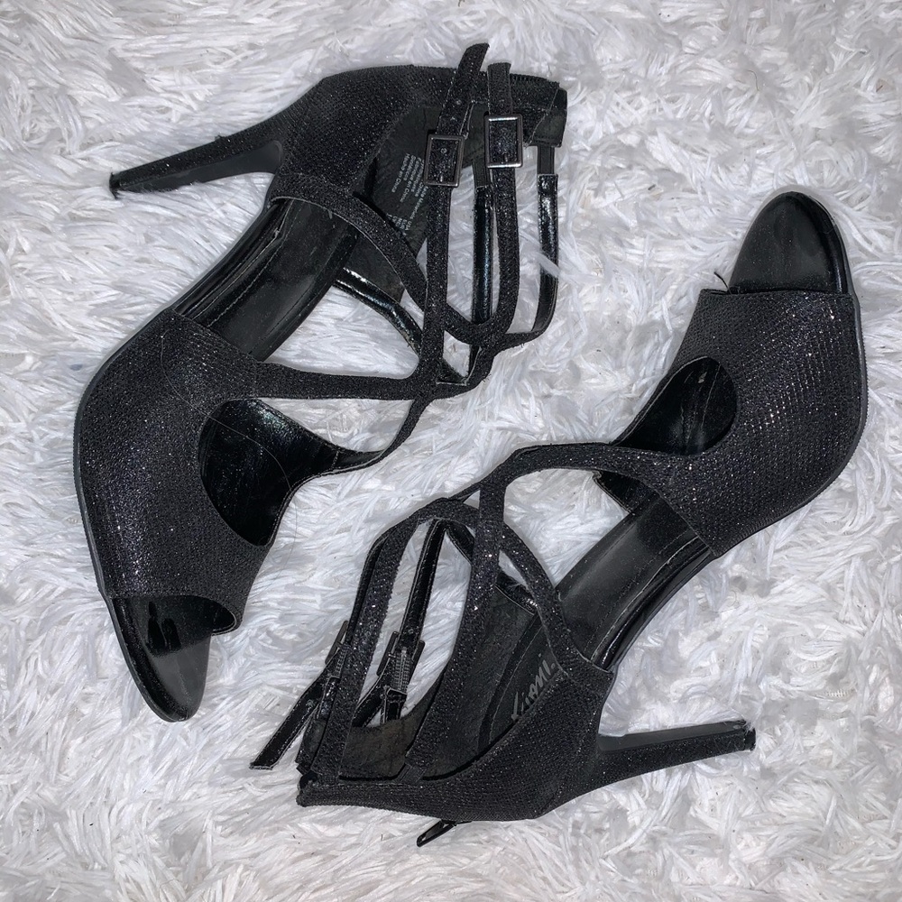 Fioni black sparkly heels